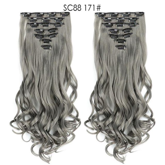 7-Piece Set Matte Clip Wig Curly Hair Big Wave Wig Piece, Pullover Toupee