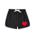 thumbnail image 1 of Toddler Girls Active Performance Dolphin Shorts with Drawstring, Heart Printed Sports Running Shorts for Kids 1-8 Years, 1 of 2