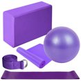 thumbnail image 2 of Amdohai 5pcs Yoga Equipment Set Include Yoga Ball Yoga Blocks Stretching Strap Resistance Loop Band Exercise Band, 2 of 8