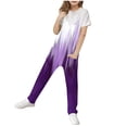 thumbnail image 2 of MKOSPLRT One Piece Jumpsuits for Girl V Neck Spaghetti Strap Overalls Color Block Lounge Harem Long Jumpsuits Summer Jumpers with Pokcets, 2 of 8