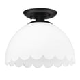 thumbnail image 2 of Dorinda 1-Light Semi-Flush in Matte Black with Opal, 2 of 10