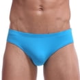 thumbnail image 2 of EOYWHK Men Cooling Silk Brief Low Rise Stretch Nylon Underwear Breathable Seamless Swim Trunks ,M-3XL, 2 of 7