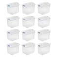 thumbnail image 1 of Sterilite Bacs de Rangement en Plastique Transparent de 25 Pintes de Capacité, (Lot de 12), 1 of 12