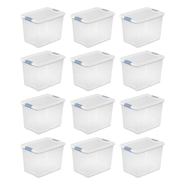 Sterilite Bacs de Rangement en Plastique Transparent de 25 Pintes de Capacité, (Lot de 12)