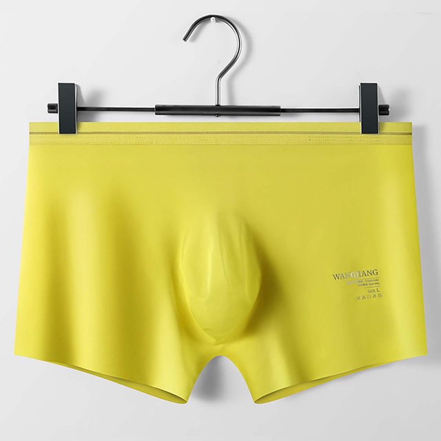 RXIRUCGD Mens Underwear Men's Solid Color Ice Silk Seamless One Piece Boxer Briefs