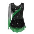 thumbnail image 4 of Freebily Robe de Danse Ballet Patinage Artistique à Manches Longues pour Filles avec Strass, Vert Foncé 10, 4 of 6