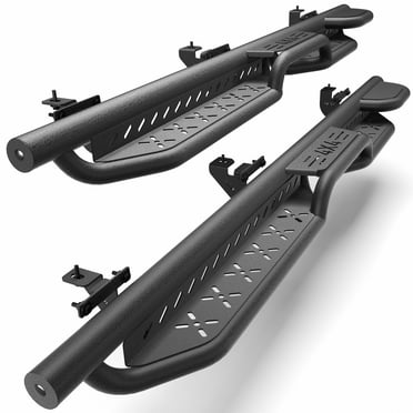 POFENZE Jeep JK Planches de Course Marches Latérales Convient à 2007-2018 Jeep Wrangler JK Cabine Crew Unlimited Noir Barres Nerf 2 Pcs