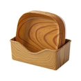 thumbnail image 2 of 8PCS Wood Grain Square Plastic Plates - 14CM Dinner Plates with Storage Holder, for Wedding, Camping, 2 of 6