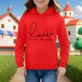 thumbnail image 2 of PMVFHDE Chandail à Col Rond pour Enfant Garçon Fille Manches Longues Imprimés Lettres Chaud Chandail à Capuchon chandail Hauts Enfants Chandail Fille, Rouge, 3-4 Ans, 2 of 4