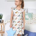 thumbnail image 4 of Vsdgher Teckel Flocon de Neige d'Hiver pour Filles Chemises de Nuit Tout-Petits à Volants Manches Courtes Nuisette Robe de Nuit Tenue de Sommeil Pyjamas pour Fête Pyjama-X-Grand, 4 of 6