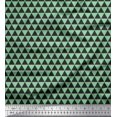 thumbnail image 1 of Soimoi Green Cotton Duck Fabric Triangle Geometric Decor Fabric Printed Yard 42 Inch Wide, 1 of 3