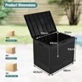 thumbnail image 3 of Gymax 25 Gallon Outdoor Storage Box PP Deck Container w/Rattan Patterns & Lockable Lid Black, 3 of 10