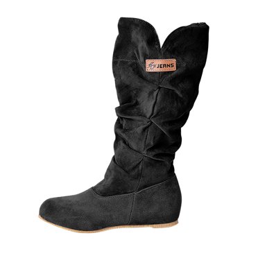XZNGL Boots for Womens Boots High Boots Women Fashion Women Causal High Boots Printing Shoes Plus Size Lace Lining Shoes