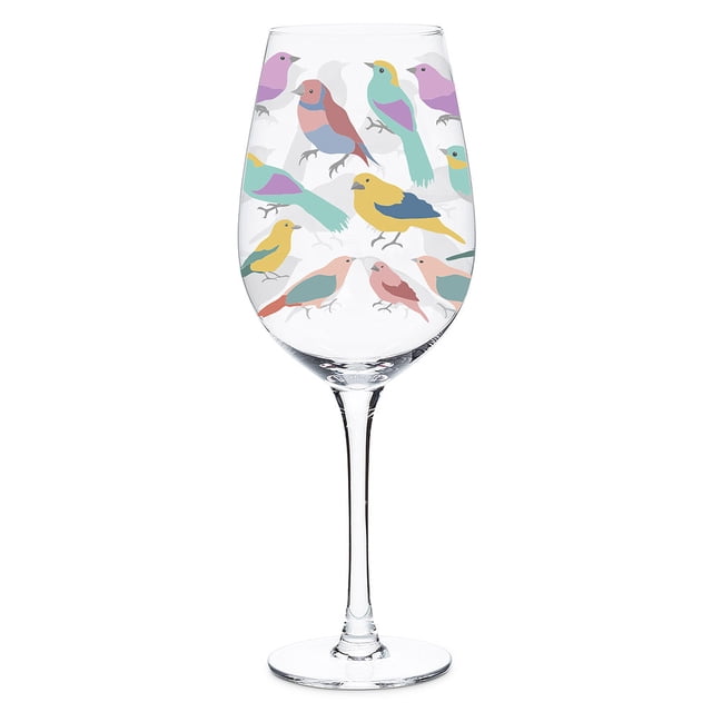 Abbott Collections Verres à Vin Pastel Oiseaux, Ensemble de 2