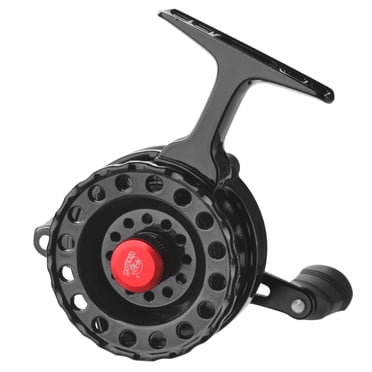 lizard Durable High-Foot Plastic Fishing Reel for Ice, Fly, and Raft Fishing with Anti-Slip Rubber Handle, Right-Hand Model, 5 Ball Bearings, 3.6:1 Gear Ratio, Black
