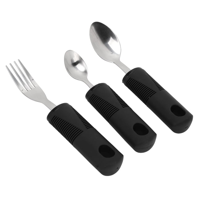 Adaptive Utensils, Parkinsons Utensils Nonslip Grip 3 Pieces For Elderly