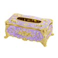 thumbnail image 1 of veasfak Chic Flower Tissue Case Box Toilet Paper Holder Car Bathroom Kitchen Towel Paper Pearl Golden, 1 of 3