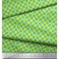 thumbnail image 3 of Soimoi Green polyester Crepe Fabric Square & Triangle Geometric Decor Fabric Printed Yard 42 Inch Wide, 3 of 3