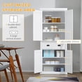 thumbnail image 4 of HOMCOM Kitchen Pantry Storage Cabinet, Tall Pantry with Drawer White, 4 of 10