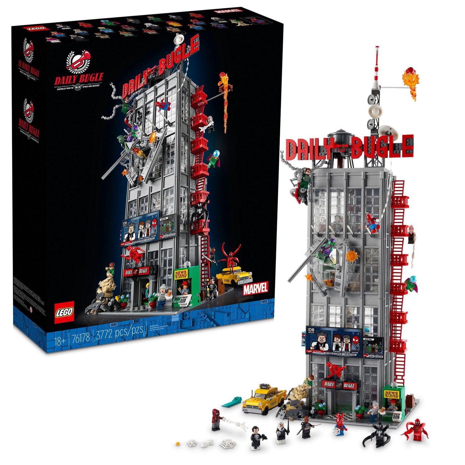 LEGO Marvel Spider-Man Daily Bugle Newspaper Office, Building Set for Adults with 25 Minifigures, 76178