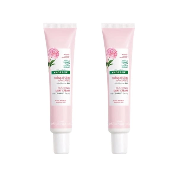 Klorane Crème Apaisante Légère à la Pivoine Biologique 40 ml - Lot de 2
