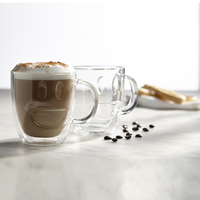 Double Double Smiley Mug, 350 ml Set of 2