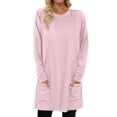 thumbnail image 1 of Chandail en Molleton Surdimensionné pour Femmes Col Rond Manches Longues Pull Décontracté Confortable Tenues de Mode Automne Vêtements 2024, 1 of 6