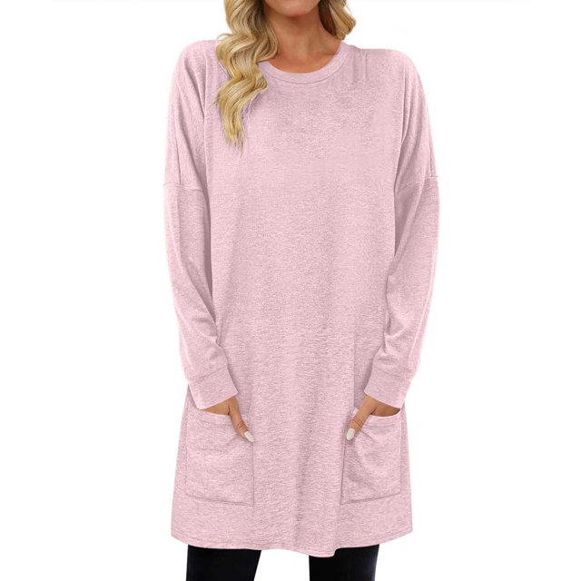 Chandail en Molleton Surdimensionné pour Femmes Col Rond Manches Longues Pull Décontracté Confortable Tenues de Mode Automne Vêtements 2024