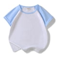 thumbnail image 2 of MIASHUI T-Shirts Garçons Filles Manches Courtes Basiques Superposés, Bleu Clair, 6-7 Ans, 2 of 4