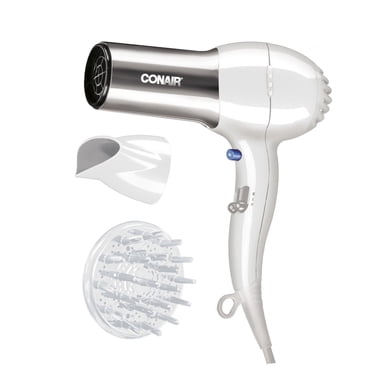 Séchoir à Cheveux Conair Pro‑Shine, Céramique Ionique Format Régulier, 1875 W, Chrome/Blanc, 1 Pk