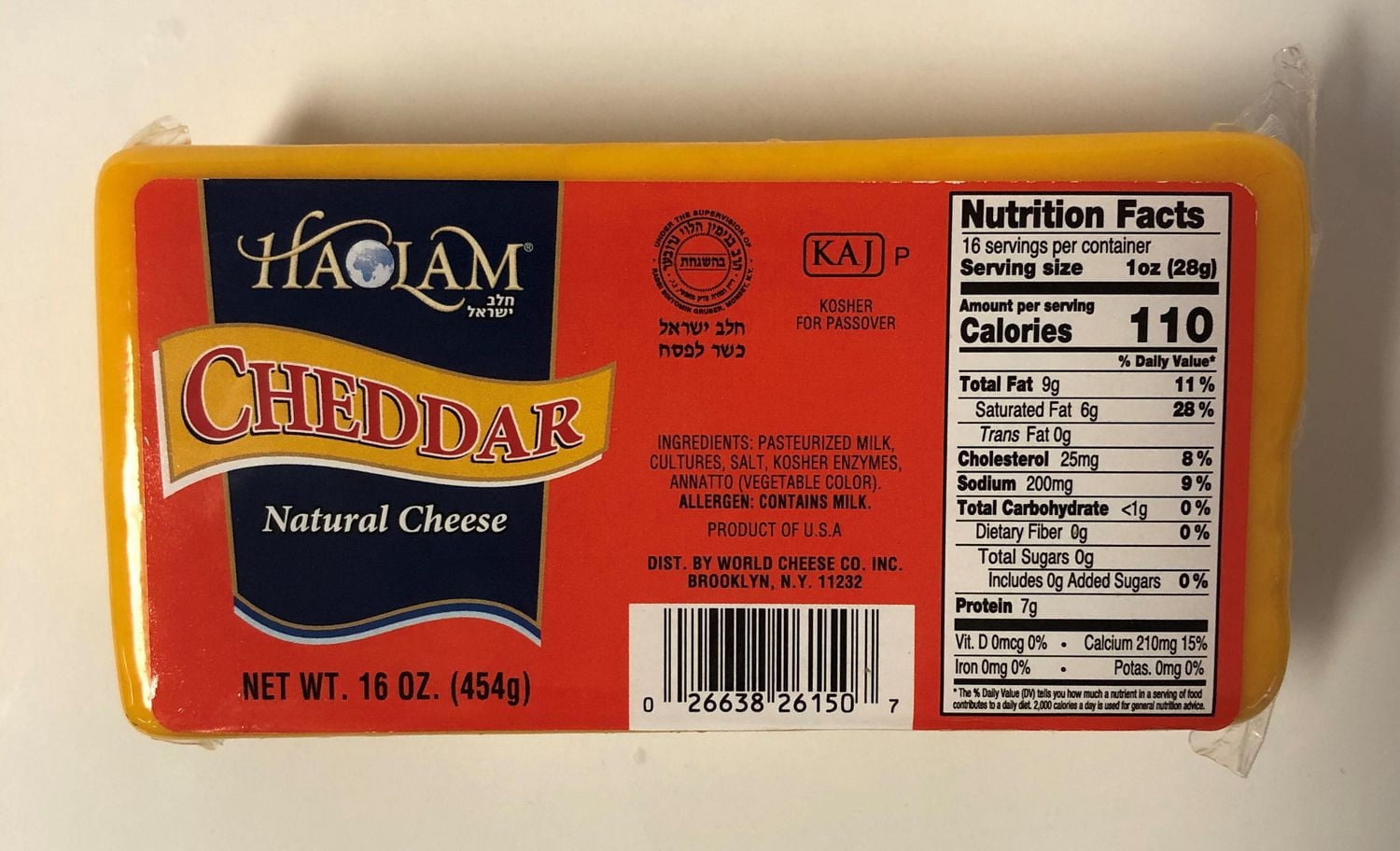 Fromage Naturel Haolam Cheddar