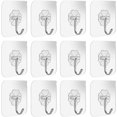 thumbnail image 1 of 24 Pcs Crochets Adhésifs 22lb(Max) Crochets Muraux Robustes Imperméables Résistants à l'Huile, 1 of 5