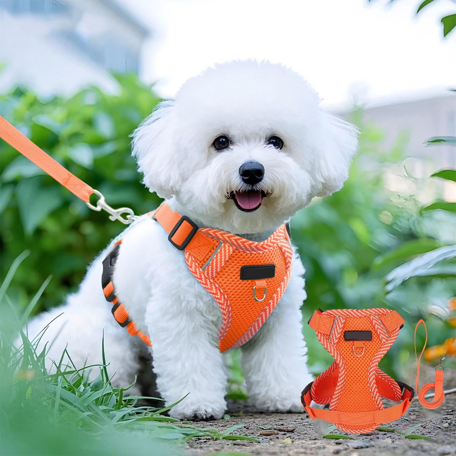 PEONAVET Polyester Pets Leash Laisse pour Chiens et Chats Sans Manches, Laisse Réfléchissante et Respirante pour Animaux, Convient aux Chats d'Extérieur et à la Marche de Chiens
