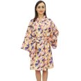 thumbnail image 2 of Bimba Kimono de Demoiselle d'Honneur à Manches Longues Imprimé Floral pour Femme, Robe Cache-Cœur Wrap - 20, 2 of 7