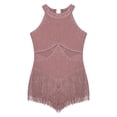 thumbnail image 4 of iefiel Fille Enfant Justaucorps à Franges à Pampilles Latin Rumba Salsa Tango Combinaison de Danse Robe Justaucorps Lyrique Rose Poudré 10, 4 of 6