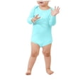 thumbnail image 4 of JDQJBZ Baby Boy Girl Bodysuit Long Sleeve Short Leg Romper Solid Color Cotton Newborn, 4 of 5
