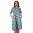 thumbnail image 1 of Moomaya Printed Loose A-Line Dress With Pockets Short Sleeve Dresses Women, 1 of 4