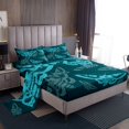 thumbnail image 1 of Erosebridal Boho Skull Full Sheet Sets, Skeleton Moth Bedding Full Size, Red Gold 4 Pieces, 1 of 7