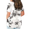 thumbnail image 4 of EGNMCR Hauts Grande Taille pour Femmes Été Décontracté à Imprimé Floral Manches Courtes Col Rond Hauts Amples T-Shirt Blouse, 4 of 6