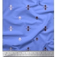 thumbnail image 1 of Soimoi Blue Poly Georgette Fabric Butidar Jamdani Print Fabric by the Yard 52 Inch Wide, 1 of 1