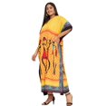 thumbnail image 4 of Oussum Jaune Tribal Grande Taille Polyester Longues Robes Caftan pour Femmes, 4 of 7