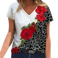 thumbnail image 1 of Pompotops T-Shirt Ample à Manches Courtes Imprimé Fleuri d'Été pour Femmes, 1 of 4