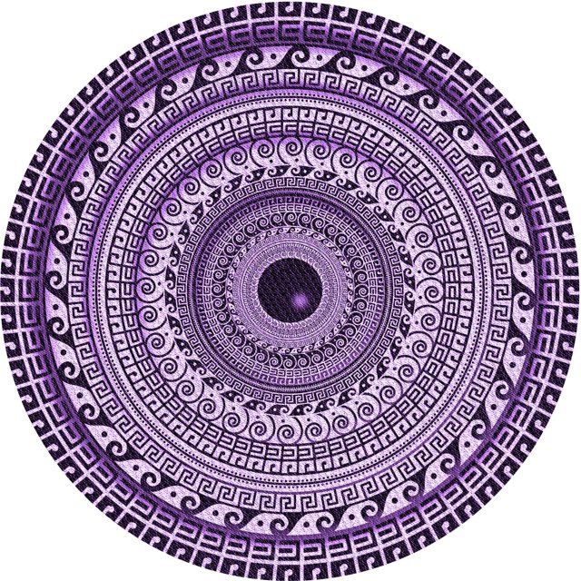 Ahgly Company Tapis Rond Lavable en Machine Intérieur Transitionnel Violet Foncé, 6 Pieds Rond