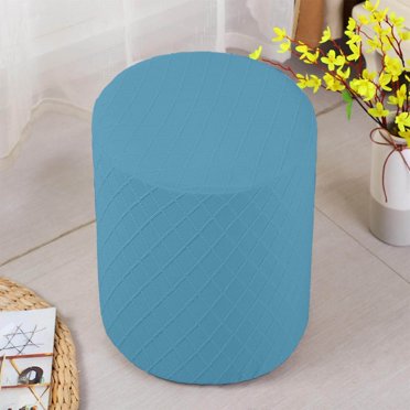 Langgg Round Stretch Ottoman Slipcovers Cover Stretch Ottoman Covers Footrest Ottoman Bench Sofa Cover Foot Stool Covers Blue
