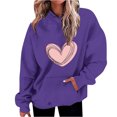 thumbnail image 1 of Penkiiy Mode Décontractée pour Femmes Impression de la Saint-Valentin Hauts à Manches Longues Sweat à Capuche 2TG Bleu Foncé, 1 of 5