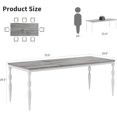 thumbnail image 2 of 71 Inch Rectangular Dining Table for 6, Rustic Farmhouse Kitchen Table with Large Tabletop, Long Wooden Dining Room Table with Heavy Duty Legs, Grey, 2 of 8