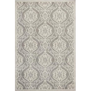 HomeRoots 353457 3 ft. 3 in. x 4 ft. 11 in. UV-Treated Polypropylene Silver Area Rug