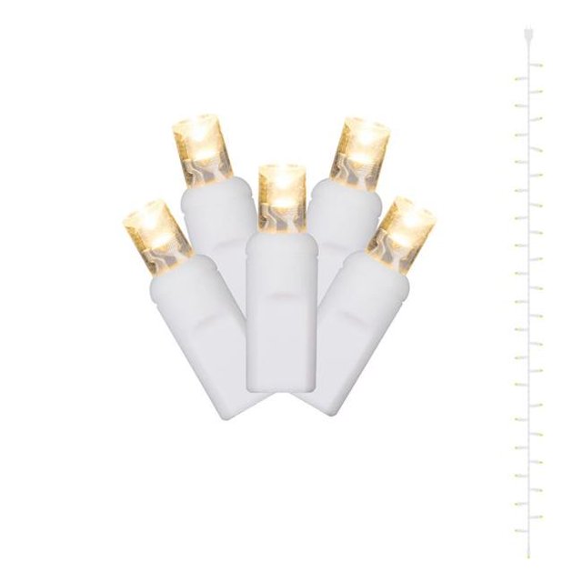 Vickerman X13W550 50Lt x 24 ft. Long Wide Angle White Wire Curtain Light Set with Warm White LED Lights
