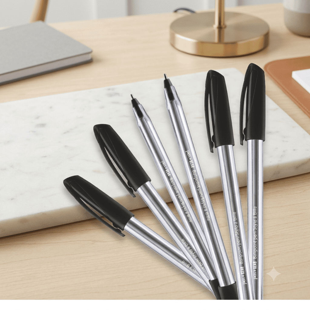 Stylos à bille Pen+Gear, 1,0 mm, encre noire, paquet de 10