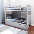 thumbnail image 1 of BEDSMART Solid Wood Twin Over Twin Bunk Bed With Storage | Gray, 1 of 7